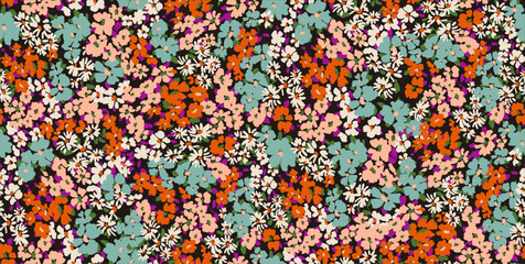 Liberty floral pattern design with cute little flowers for textile, decoration and mask decoration.