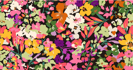Liberty floral pattern design with cute little flowers for textile, decoration and mask decoration.
