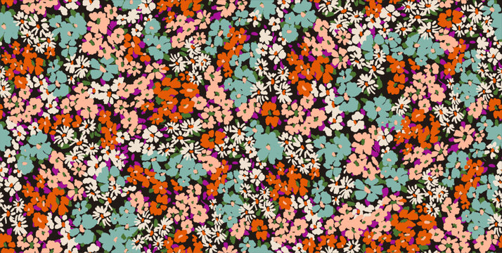 Liberty floral pattern design with cute little flowers for textile, decoration and mask decoration.