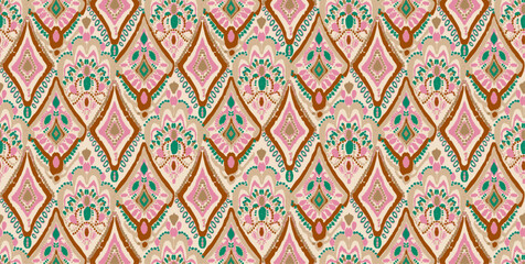 Geometric ikat style Pattern. Perfect for fabrics and decoration.