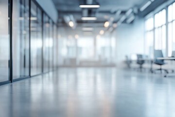 Photograph of empty modern office space with blurred background for a contemporary setting