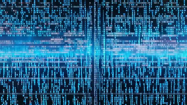 binary code motion design animation