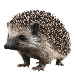 Fototapeta premium PNG Hedgehog standing on a white surface