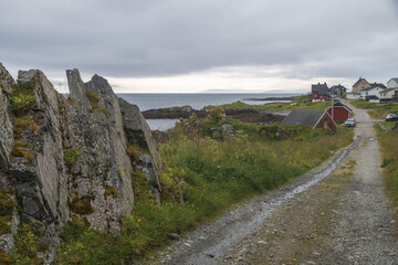 An der Küste von Mageroya bei Nordvagen, Norwegen