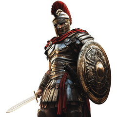 PNG Roman soldier in armor with sword
