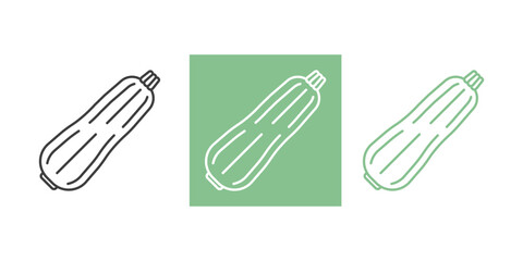 Zucchini icon outline. Food vegetables icon in 3 color. Vector vegetable, vegetarian food, healthy organic dieting squash