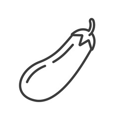 Eggplant icon simple line. Outline style illustration. Symbol logo. Isolated in white.
