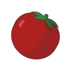 Red Tomato flat vector illustration on white background.
