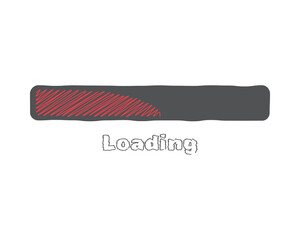 Loading bar status icon. Vector illustration. Vector loaded icons. Download progress. Donload or Upload. Hand-drawn sketch-scribble.
