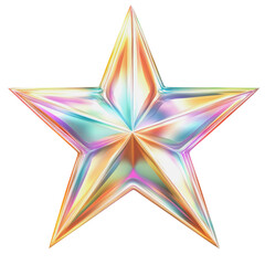 PNG Rainbow star decor on white background