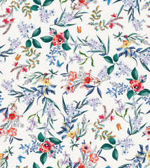 Spring botanical pattern, perfect for fashion and decoration.