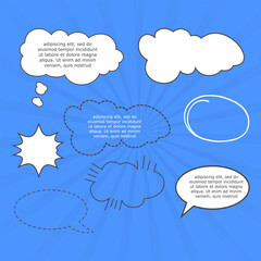 Comic speech bubble balloon expression explosion boom boom bang retro pop art graphic design vector formatt