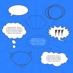 Comic speech bubble balloon expression explosion boom boom bang retro pop art graphic design vector formatt