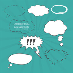 Comic speech bubble balloon expression explosion boom boom bang retro pop art graphic design vector formatt