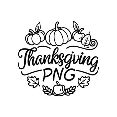 Thanks Giving vector illustration line art design. typography design