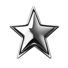 Obraz premium PNG Shiny silver star shape on a white background