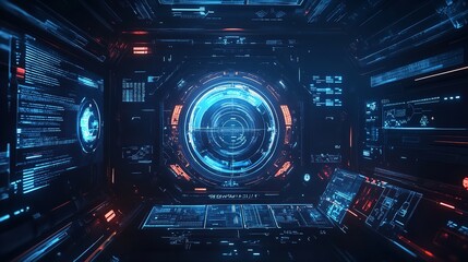 Fototapeta premium UI Digital: Futuristic Technology Game Graphic Bar Button