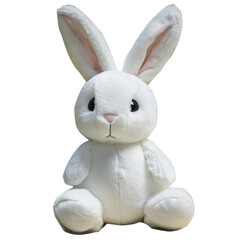 Obraz premium PNG Plush white rabbit toy sitting on a flat surface