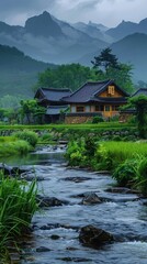 Fototapeta premium Background of Nature. Valley Landscape of Nature