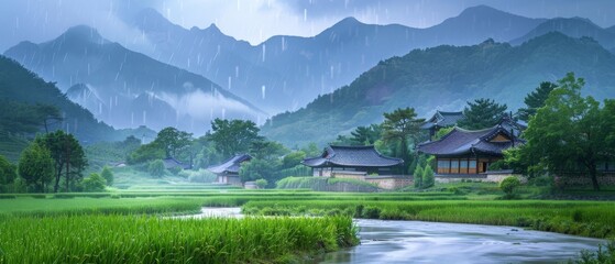 Fototapeta premium Background of Nature. Valley Landscape of Nature