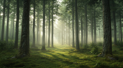 Forest trees sway in the wind, creating a dynamic parallax effect, as if life is in motion