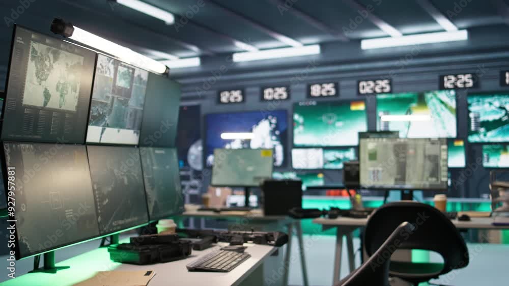 Aufkleber empty army command center housing missile defense system designed to intercept ballistic missiles. p