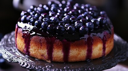 Homemade chocolate frosted cake decorated with fresh fruit,generate AI