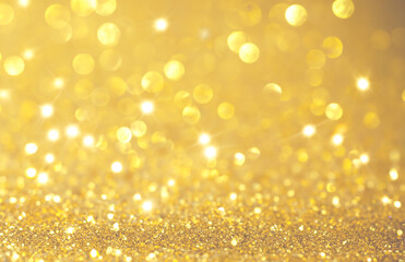 Radiant Golden Glitter Background with a Shimmering Glamorous Shine from Tiny Sparkles