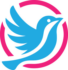 Bird  silhouette color  illustration 03