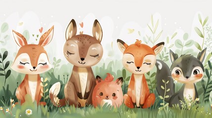 3d fox family