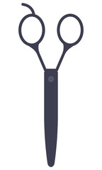 Flat icon of scissors with black handles isolated on a white background.
