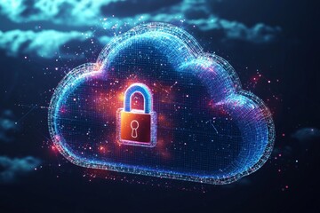 Illustration of Cloud Security Services Technology created with Generative AI