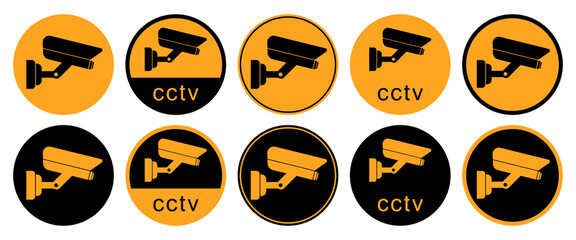 CCTV camera in operation sign and symbol. Vector illustration.