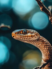 Fototapeta premium Snake isolated on abstract background