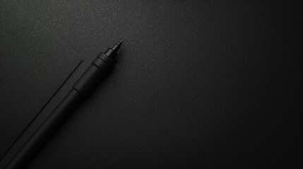Black writing utensils and marker on dark backdrop with room for text Isolation Teaching at home Distant job Web based class Content creation