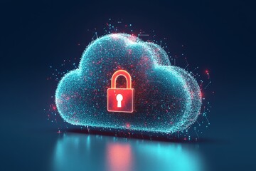 Illustration of Cloud Security Services Technology created with Generative AI