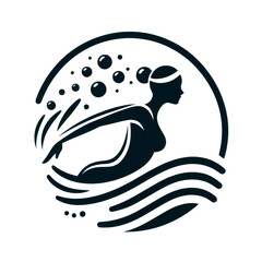 Naklejka premium Swimming logo graphic