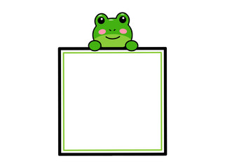 Frog Animal Head Square Frame Background