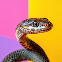 Fototapeta premium Snake isolated on colorful background