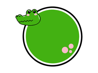 Crocodile Animal Head Circle Frame Background