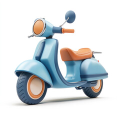 3D cartoon moto scooter. on a solid white background