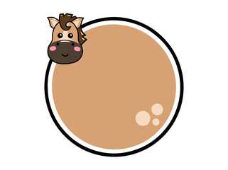 Horse Animal Head Circle Frame Background