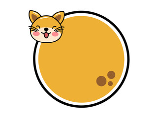 Cat Animal Head Circle Frame Background