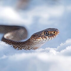 Obraz premium Snake isolated on winter background