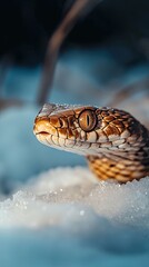 Obraz premium Snake isolated on winter background