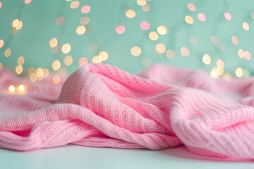 A woven texture that subtly mimics a handwoven fabric. pastel bokeh lights float across the surface.