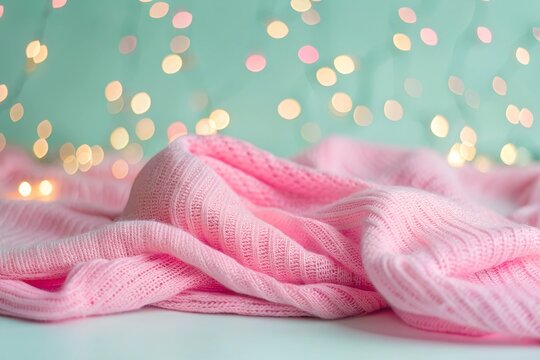 A woven texture that subtly mimics a handwoven fabric. pastel bokeh lights float across the surface.