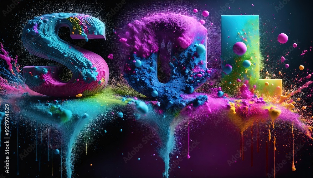 Poster vibrant colorful representation of sql database technology