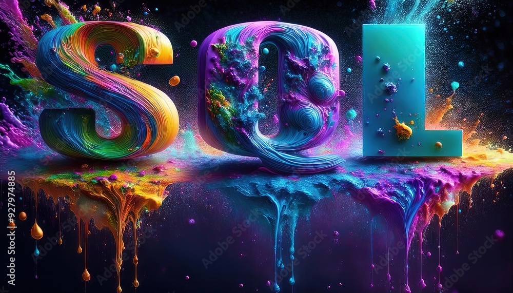 Poster colorful artistic representation of sql database concepts