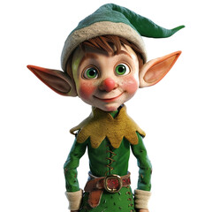 Cute 3D ELF on Transparent Background